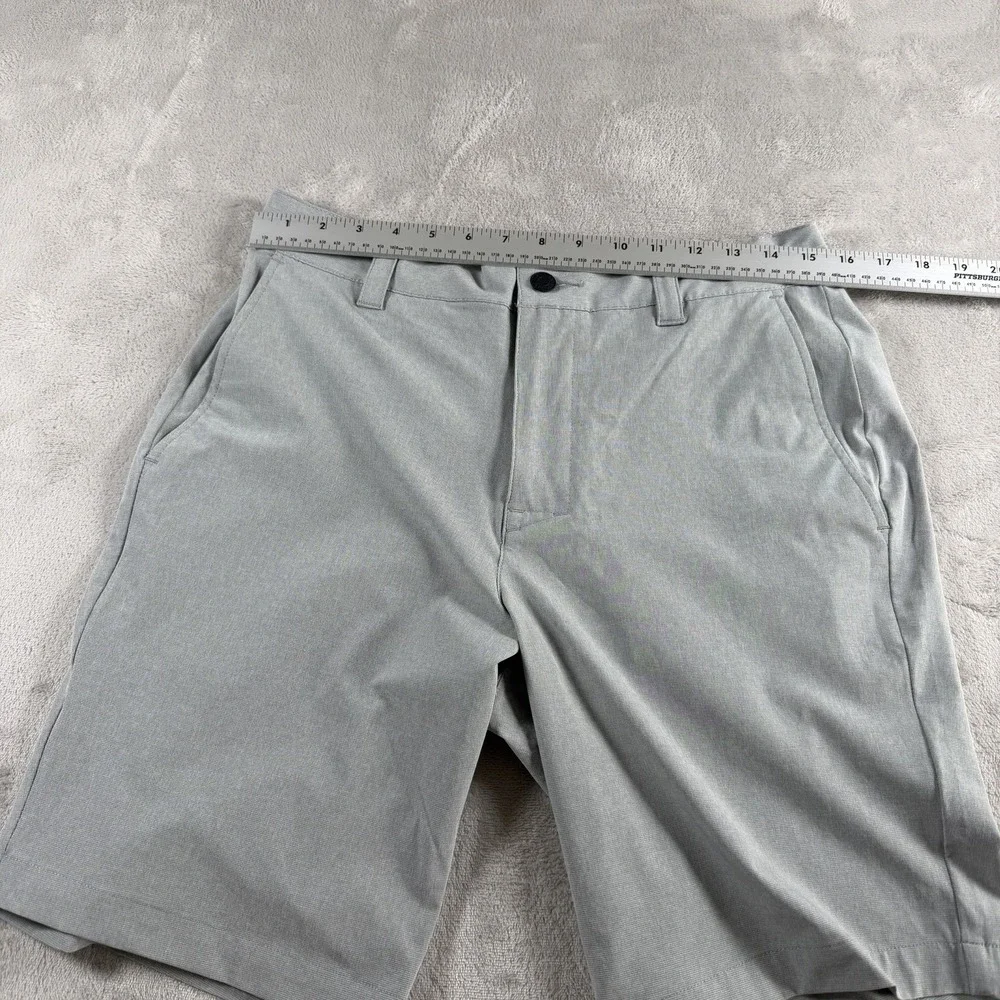 Banana Republic Mens Chino Shorts Size 32 Gray Elastic Waist Casual Summer
